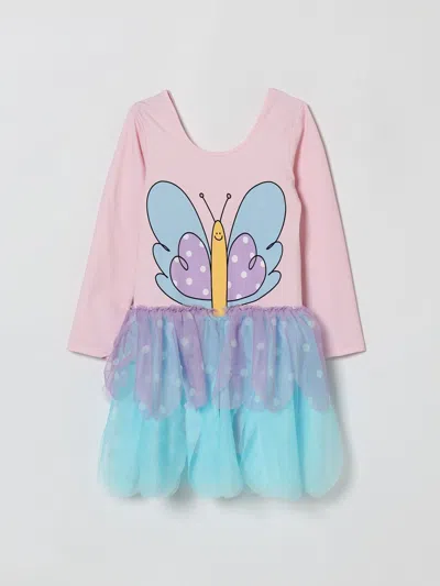 Stella Mccartney Kids' Printed Ruffled Dress In Pink