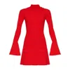 Stella Mccartney Button Detail Long Sleeve Rib Sweater Dress In Red