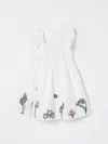 Stella Mccartney Embroidered Cotton Dress In White