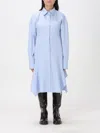 Stella Mccartney Hem Asymmetric Shirt Dress With Chest Pocket In Gnawed Blue