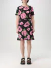 Stella Mccartney Poppy-print Short-sleeve Ruffle Mini Dress In Pink