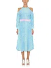 Stella Mccartney Dress With Animal Pattern In Azure