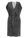 Stella Mccartney Leopard-print V-neck Midi Dress In Animal Print