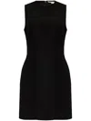 Stella Mccartney Womens Black Sleeveless Round-neck Woven Mini Dress In Black