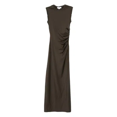 Stella Mccartney Ruched-detail Maxi Dress In Green