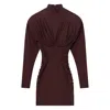 Stella Mccartney Pleated Mini Dress In Brown