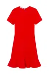 Stella Mccartney Iconic Midi Dress With Flounce Hem In Lipstick Red