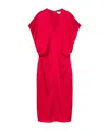 Stella Mccartney Draped Sleeves V-neck Midi Dress In Red