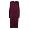 Stella Mccartney Cape-sleeve Cut-out Satin Midi Dress In Burgundy