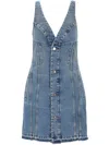 Stella Mccartney Stella Mc Cartney Light Blue Plunging V Neck Dress In Vintage Blue