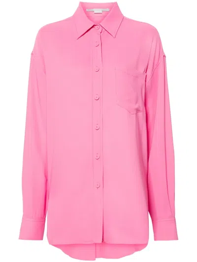 Stella Mccartney Drop-shoulder Crepe Shirt In Pink