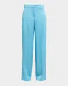 Stella Mccartney Satin Dropped Waist Straight Wide Leg Pants