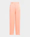 Stella Mccartney Dropped-waist Satin Straight-leg Trousers In Pink