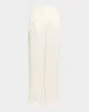 Stella Mccartney Dropped-waist Satin Straight-leg Trousers In White