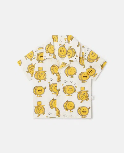 Stella Mccartney Drum Print Short-sleeve Shirt In White