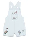 Stella Mccartney Embroidered Cotton Overalls In Light Blue