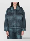 Stella Mccartney Tie Dye Oversize Denim Jacket Aquamarine Tie Dye Denim