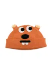 Stella Mccartney Ear-detail Knitted Beanie Hat In Orange