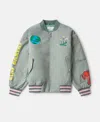 Stella Mccartney Earth Friends Graphic Bomber Jacket In Gray