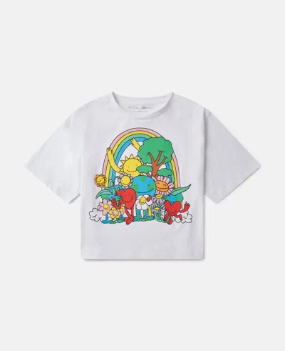Stella Mccartney Earth Friends Graphic Cropped T-shirt In White
