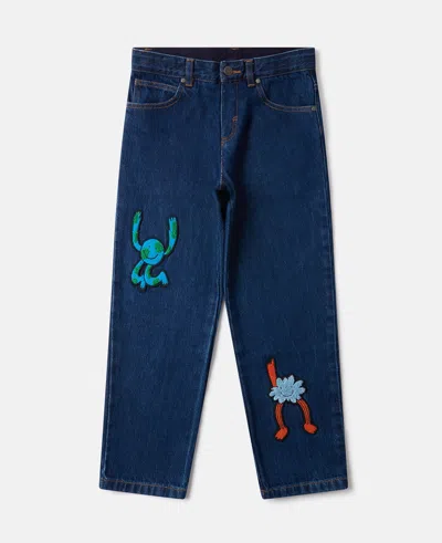 Stella Mccartney Earth Friends Graphic Denim Jeans In Blue