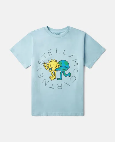 Stella Mccartney Earth Friends Graphic T-shirt In Blue