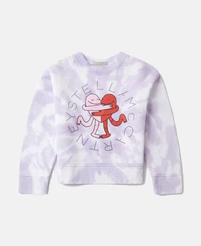 Stella Mccartney Earth Friends Graphic Tie-dye Crewneck Sweatshirt In Purple