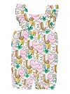 Stella Mccartney Earth Friends-print Frilled-strap Romper In White