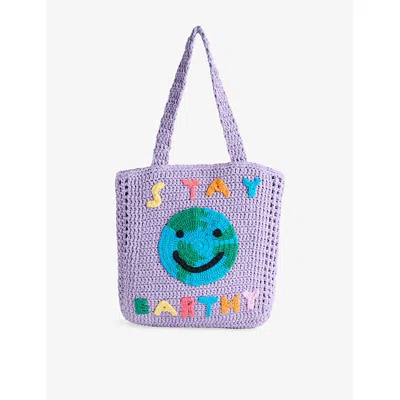 Stella Mccartney Kids' Earthy Knitted Tote Bag Purple