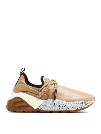 Stella Mccartney Eclypse Faux Stretch Leather Trainers In Beige