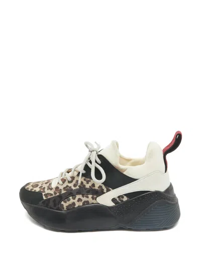 Pre-owned Stella Mccartney Eclypse Leopard-print Sneakers In Neutral