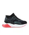 Stella Mccartney Kids Boys Black Lace-up Sock Trainers In Black