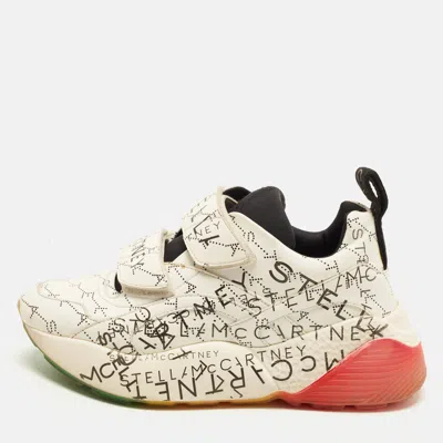 Pre-owned Stella Mccartney Eclypse Size 37 White Fabric And Faux Suede Low Top Sneakers