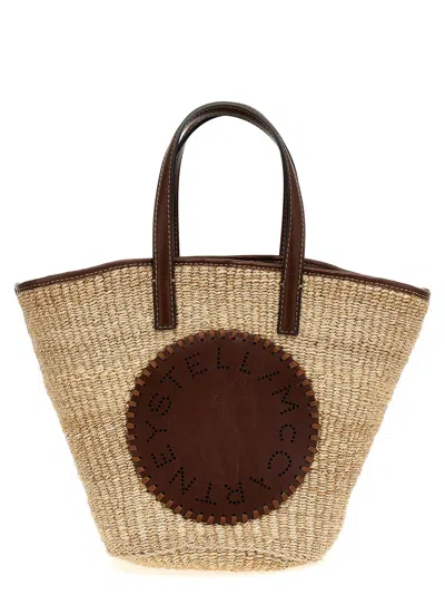 Stella Mccartney Eco Abaca Basket Crossbody Bags Brown In Natural