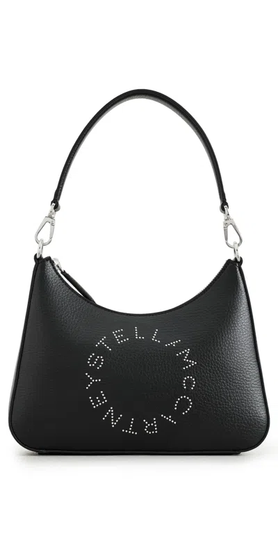 Stella Mccartney Eco Embossed Logo Hobo Shoulder Bag Black
