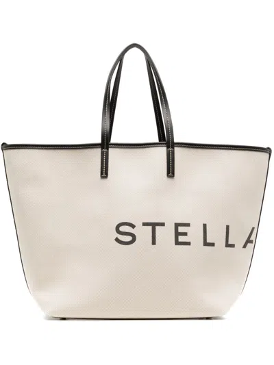 Stella Mccartney Eco-friendly Banantex And Canvas Tote In Grey