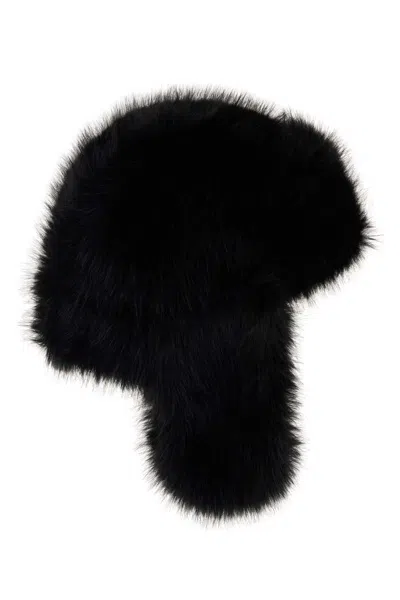 Stella Mccartney Eco Fur Aviator Hat With Mini Style In Black