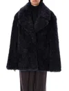Stella Mccartney Navy Short Faux-shearling Jacket