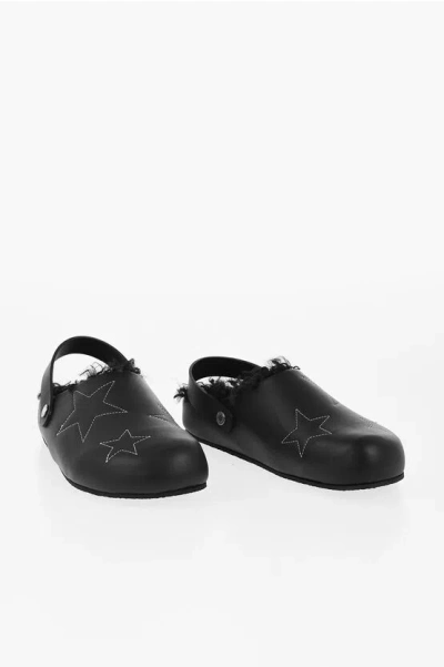 STELLA MCCARTNEY ECO-LEATHER ELYSE MULES WITH EMBROIDERIES