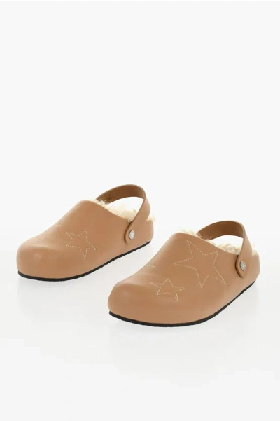 STELLA MCCARTNEY ECO-LEATHER ELYSE MULES WITH EMBROIDERIES