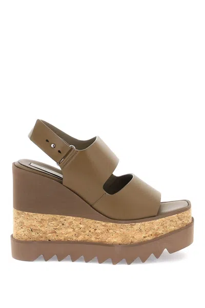 Stella Mccartney Eco-leather Platform Sandals With Wedge For Women In Brown