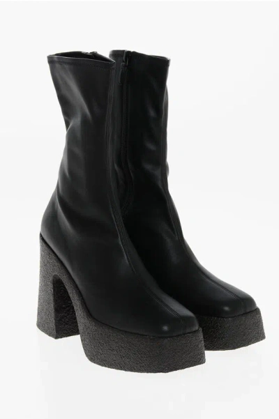 STELLA MCCARTNEY ECO-LEATHER SKYLA BOOTIES WITH PLATFORM SOLE 12CM