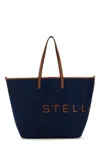 Stella Mccartney Eco Logo Lettering Denim Tote Bag In Blue