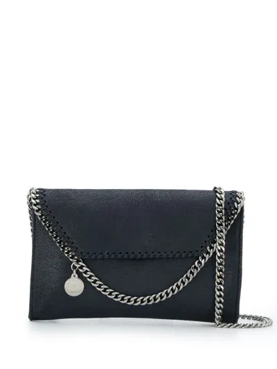 Stella Mccartney Eco Shaggy Deer Falabella Wallet W/ Chain Bag In Black