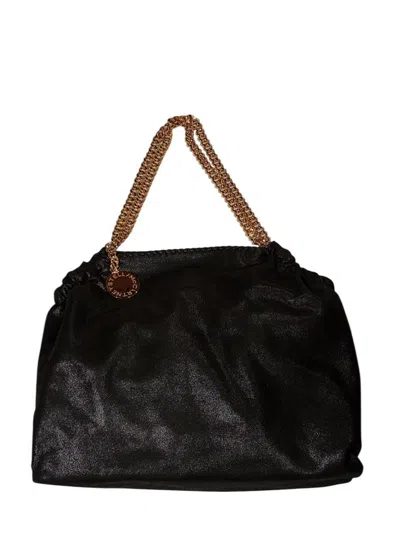 Stella Mccartney Eco Shaggy Deer Tote With Gold-colored Chain In Black