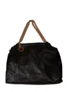 Shop Stella Mccartney Eco Shaggy Deer Tote With Gold-colored Chain In Black