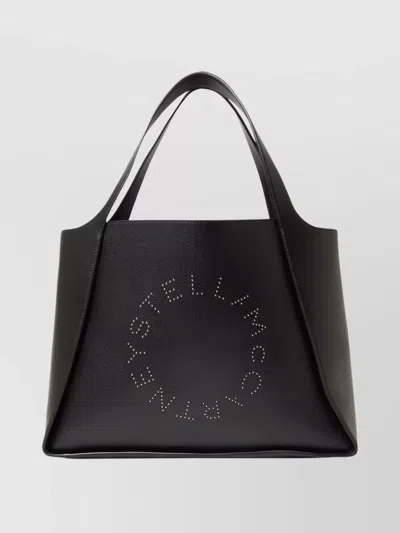 Stella Mccartney Eco Tote Bag With Studded Top Handles In Black