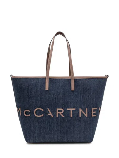 Stella Mccartney Ecological Denim Tote Bag In Blue