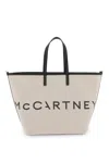 Stella Mccartney Ecru Cotton-blend Tote Bag With Logo