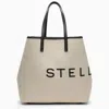 Stella Mccartney Stella Mc Cartney Ecru Cotton Blend Tote Bag With Logo In White